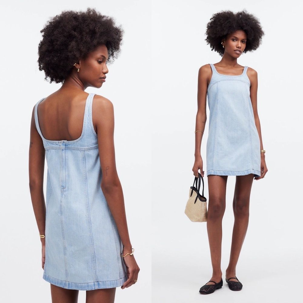 Madewell Denim A-Line Sleeveless Mini Dress | Size 12